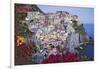 Italy, Manarola. Town and sea at sunset-Jaynes Gallery-Framed Photographic Print