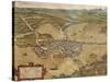 Italy, Mantua, View of the City, Color Engraving from Civitates Orbis Terrarum by Georg Braun-null-Stretched Canvas