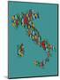 Italy Map 2-Mark Ashkenazi-Mounted Giclee Print