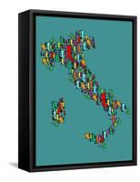 Italy Map 2-Mark Ashkenazi-Framed Stretched Canvas