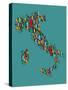 Italy Map 2-Mark Ashkenazi-Stretched Canvas