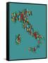 Italy Map 2-Mark Ashkenazi-Framed Stretched Canvas