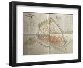 Italy, Map of Ferrara-null-Framed Giclee Print