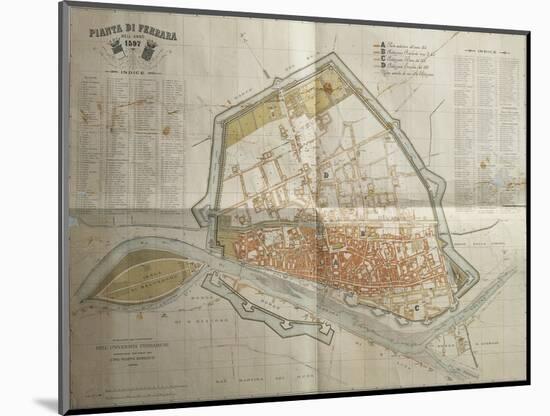 Italy, Map of Ferrara-null-Mounted Giclee Print