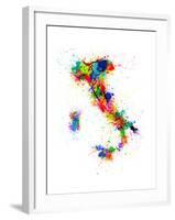 Italy Map Paint Splashes-Michael Tompsett-Framed Art Print