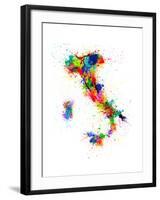 Italy Map Paint Splashes-Michael Tompsett-Framed Art Print