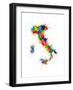 Italy Map Paint Splashes-Michael Tompsett-Framed Art Print