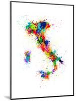 Italy Map Paint Splashes-Michael Tompsett-Mounted Art Print