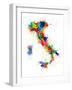 Italy Map Paint Splashes-Michael Tompsett-Framed Art Print