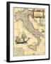 Italy Map-Vision Studio-Framed Art Print