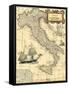 Italy Map-Vision Studio-Framed Stretched Canvas