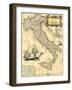 Italy Map-Vision Studio-Framed Art Print