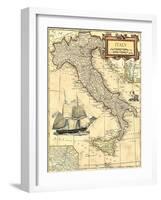 Italy Map-Vision Studio-Framed Art Print