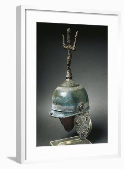 Italy, Marche, Picene Bronze Helmet with an Iron Crest-null-Framed Giclee Print