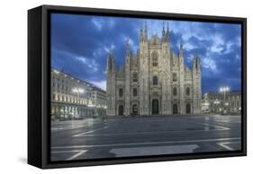 Italy, Milan, Cathedral Duomo di Milano at Dawn-Rob Tilley-Framed Stretched Canvas