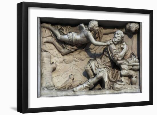 Italy. Milan. Cathedral. Gothic. 14th Century. St. Jerome Visited by an Angel. Relief. West Facade-null-Framed Giclee Print