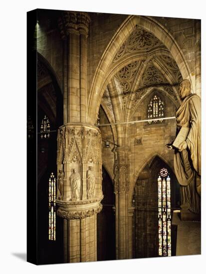 Italy, Milan Cathedral, Interior Detail with Renaissance Statue-null-Stretched Canvas