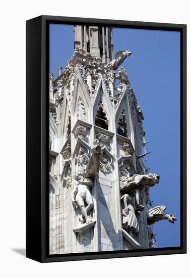 Italy, Milan, Milan Cathedral, Gargoyles-Samuel Magal-Framed Stretched Canvas