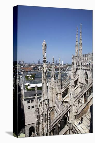 Italy, Milan, Milan Cathedral, Northeastern Roof Top, Spires, Flying Buttresses-Samuel Magal-Stretched Canvas
