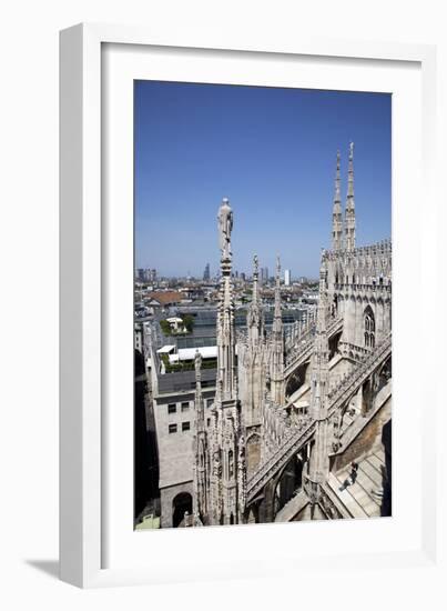 Italy, Milan, Milan Cathedral, Northeastern Roof Top, Spires, Flying Buttresses-Samuel Magal-Framed Photographic Print