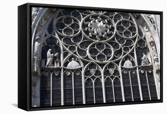 Italy, Milan, Milan Cathedral, Rose Window-Samuel Magal-Framed Stretched Canvas