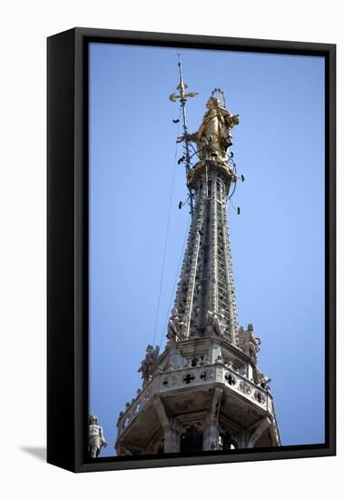 Italy, Milan, Milan Cathedral, Spires, Pinnacles and Statues on Spires, The Madonnina-Samuel Magal-Framed Stretched Canvas