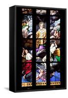 Italy, Milan, Milan Cathedral, Window 12, Stories of St. Giovanni Bono (above his altar)-Samuel Magal-Framed Stretched Canvas