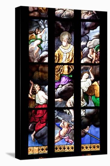 Italy, Milan, Milan Cathedral, Window 12, Stories of St. Giovanni Bono (above his altar)-Samuel Magal-Stretched Canvas