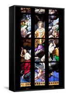 Italy, Milan, Milan Cathedral, Window 12, Stories of St. Giovanni Bono (above his altar)-Samuel Magal-Framed Stretched Canvas