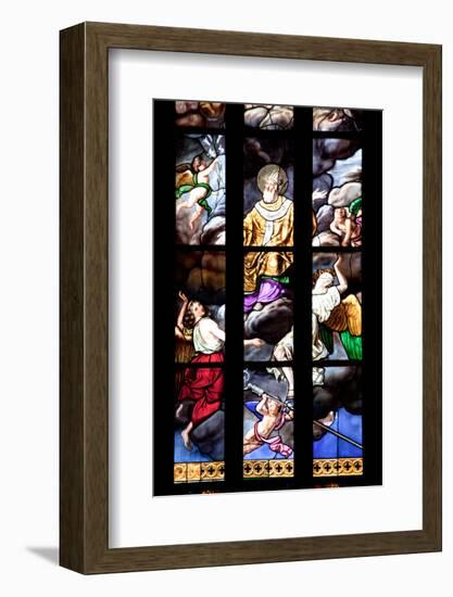Italy, Milan, Milan Cathedral, Window 12, Stories of St. Giovanni Bono (above his altar)-Samuel Magal-Framed Photographic Print