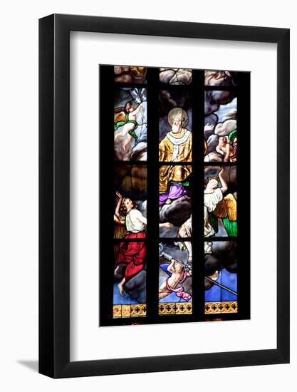 Italy, Milan, Milan Cathedral, Window 12, Stories of St. Giovanni Bono (above his altar)-Samuel Magal-Framed Photographic Print