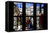 Italy, Milan, Milan Cathedral, Window 32, Life of St. Ambrose, Baptism of St. Augustine-Samuel Magal-Framed Stretched Canvas