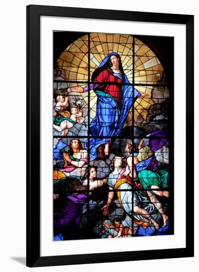 Italy, Milan, Milan Cathedral, Window 45, Assumbtio of the Virgin-Samuel Magal-Framed Photographic Print