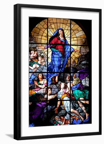 Italy, Milan, Milan Cathedral, Window 45, Assumbtio of the Virgin-Samuel Magal-Framed Photographic Print