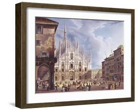 Italy, Milan, Piazza Duomo, 1835-null-Framed Giclee Print