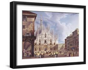Italy, Milan, Piazza Duomo, 1835-null-Framed Giclee Print