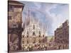 Italy, Milan, Piazza Duomo, 1835-null-Stretched Canvas