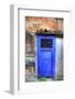 Italy, Monterigioni, Old Hand Painted Doors in Back Alley of Town.-Terry Eggers-Framed Photographic Print