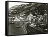 Italy, Naples, Amalfi Harbour with Boats on Beach-null-Framed Stretched Canvas