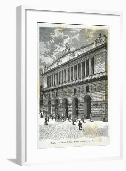 Italy, Naples, Facade of Royal San Carlo Theatre-null-Framed Giclee Print