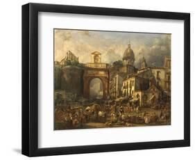 Italy, Naples, Market at Porta Capuana-Giacinto Gigante-Framed Giclee Print