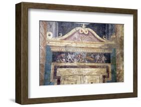 Italy, Naples Museum, Boscoreale, Villa of P. Fannius Synistor, Architecture with Door and Masks-Samuel Magal-Framed Photographic Print