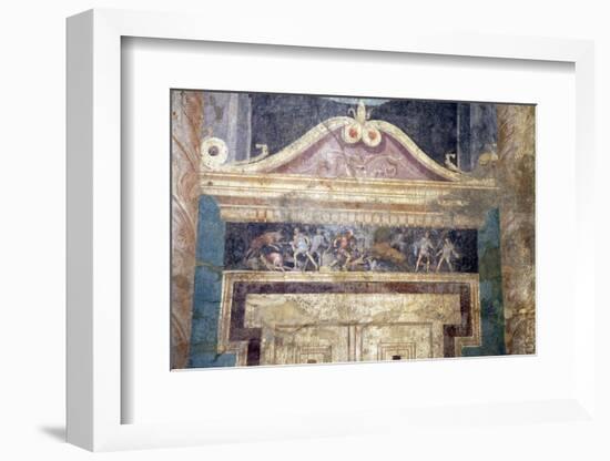 Italy, Naples Museum, Boscoreale, Villa of P. Fannius Synistor, Architecture with Door and Masks-Samuel Magal-Framed Photographic Print