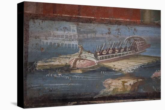 Italy, Naples Museum, from Pompeii, Isis Temple, Naumachia, Representation of a Naval Battle-Samuel Magal-Stretched Canvas