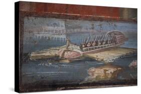 Italy, Naples Museum, from Pompeii, Isis Temple, Naumachia, Representation of a Naval Battle-Samuel Magal-Stretched Canvas