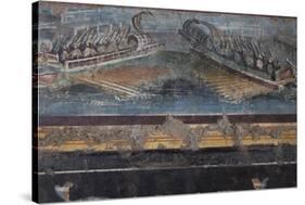 Italy, Naples Museum, from Pompeii, Isis Temple, Naumachia, Representation of a Naval Battle-Samuel Magal-Stretched Canvas