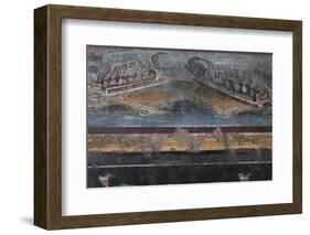 Italy, Naples Museum, from Pompeii, Isis Temple, Naumachia, Representation of a Naval Battle-Samuel Magal-Framed Photographic Print