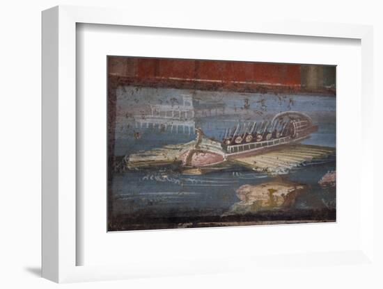 Italy, Naples Museum, from Pompeii, Isis Temple, Naumachia, Representation of a Naval Battle-Samuel Magal-Framed Photographic Print