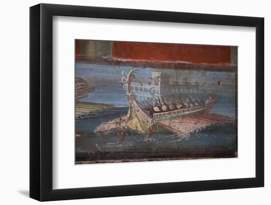 Italy, Naples Museum, from Pompeii, Isis Temple, Naumachia, Representation of a Naval Battle-Samuel Magal-Framed Photographic Print