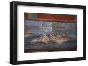 Italy, Naples Museum, from Pompeii, Isis Temple, Naumachia, Representation of a Naval Battle-Samuel Magal-Framed Photographic Print